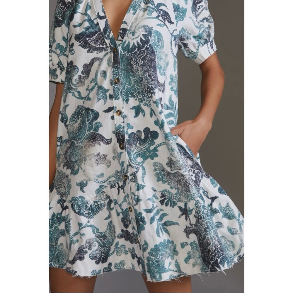 ANTHROPOLOGIE Pilcro Puff Sleeve Floral Dress Size Small - Picture 3 of 13